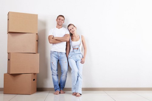 Office removals planning in Catford with packed workstations