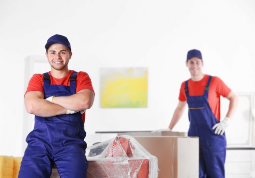 Removal van and moving team in Catford preparing for a house move