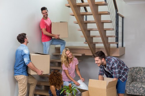 Office relocation equipment and office furniture moved by a Catford removals team