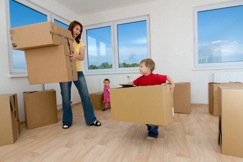 Packing and transporting office equipment during Catford office relocation