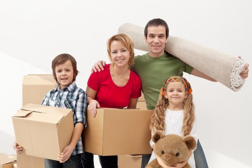 Household items being transported during a Catford move