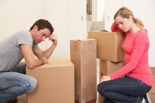 Professional movers handling office equipment in Catford